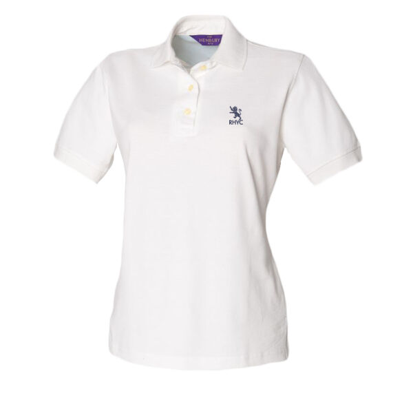 RHYC Premium Cotton Ladies  WHT Polo Shirt Thumbnail